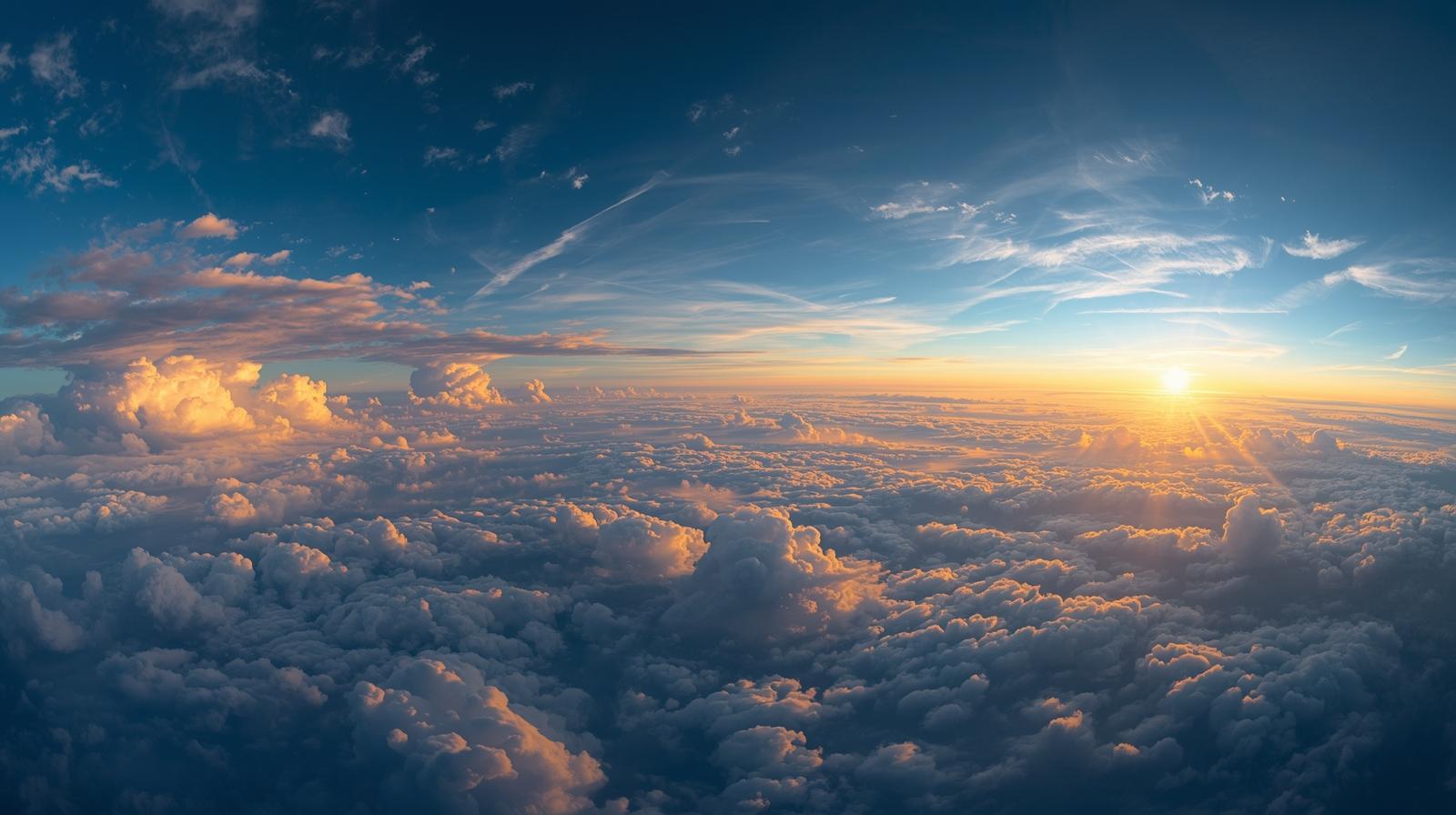 Clouds lit by golden sunlight